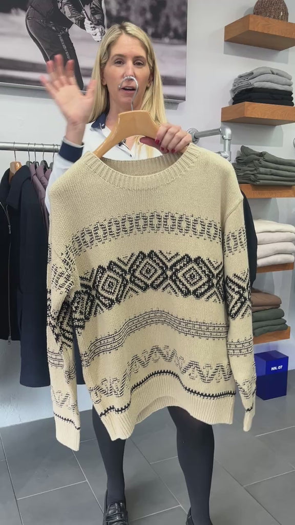 Todd Organic Cotton Jacquard Sweater in Ecru by NN07