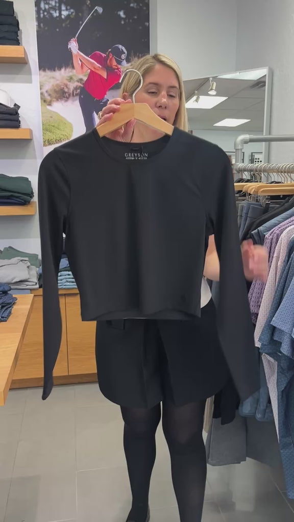 Venus Long Sleeve Crop Top - Shepherd | Greyson Clothiers