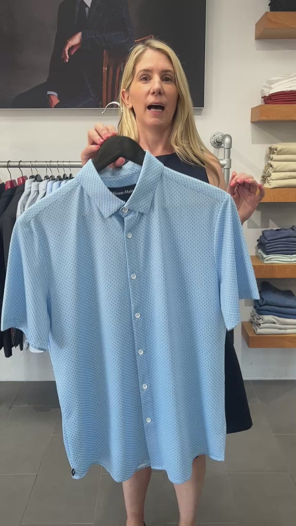 Light Blue Haylard Short Sleeve Mizzen and Main Shirt