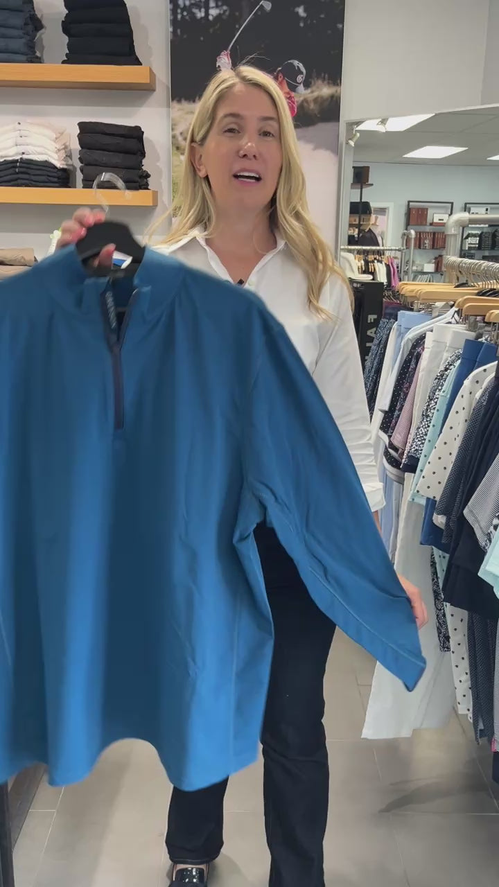 Greyson Clothiers Tate Mockneck Quarter Zip- Juniper