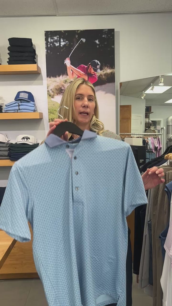 Drifter Short Sleeve Polo Greyson Clothiers Wolf Blue 