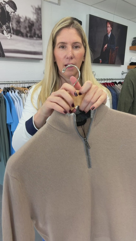 Sebonack Quarter-Zip Sweater Cobblestone Greyson Clothiers video