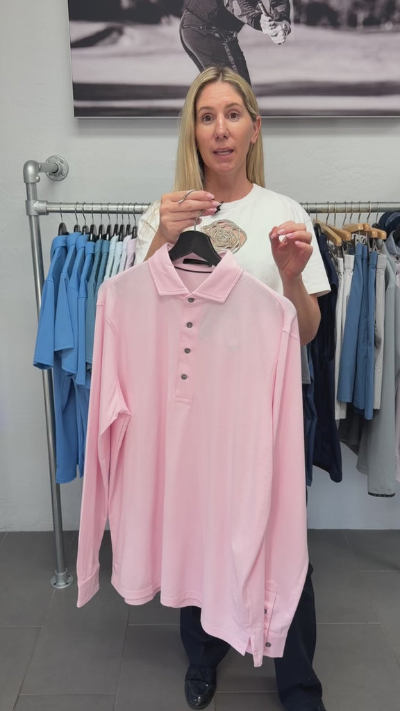 Omaha Long Sleeve Polo Pink Sky Greyson Clothiers 