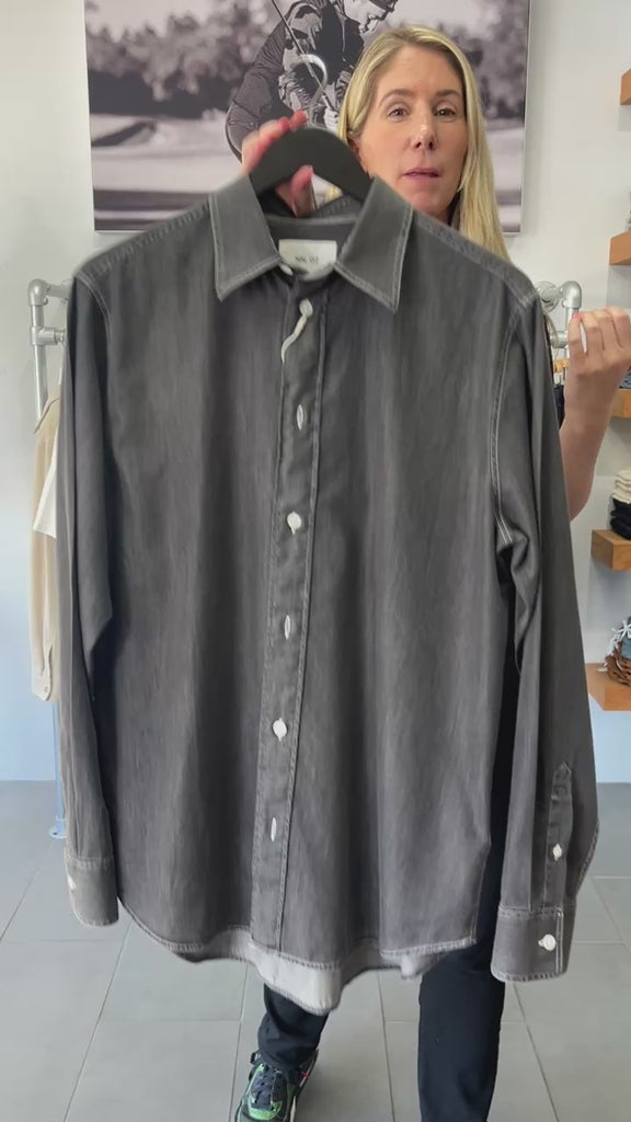 NN07 Colby Denim Shirt in Grey
