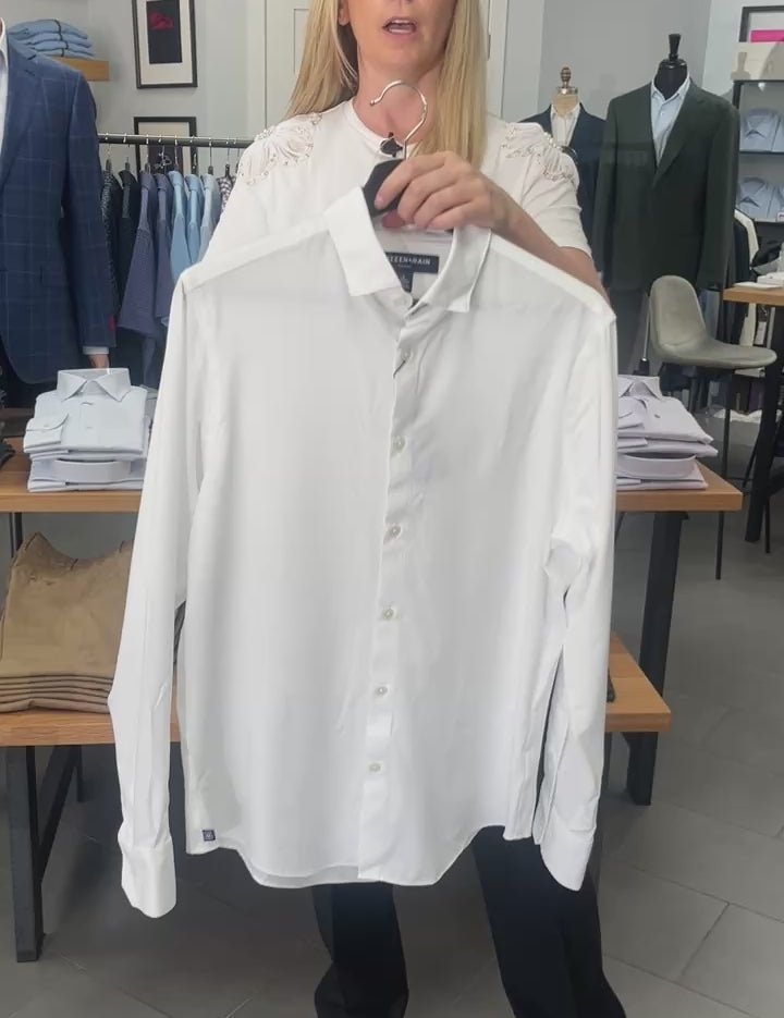 Mizzen + Main white men's leeward dress shirt no tuck