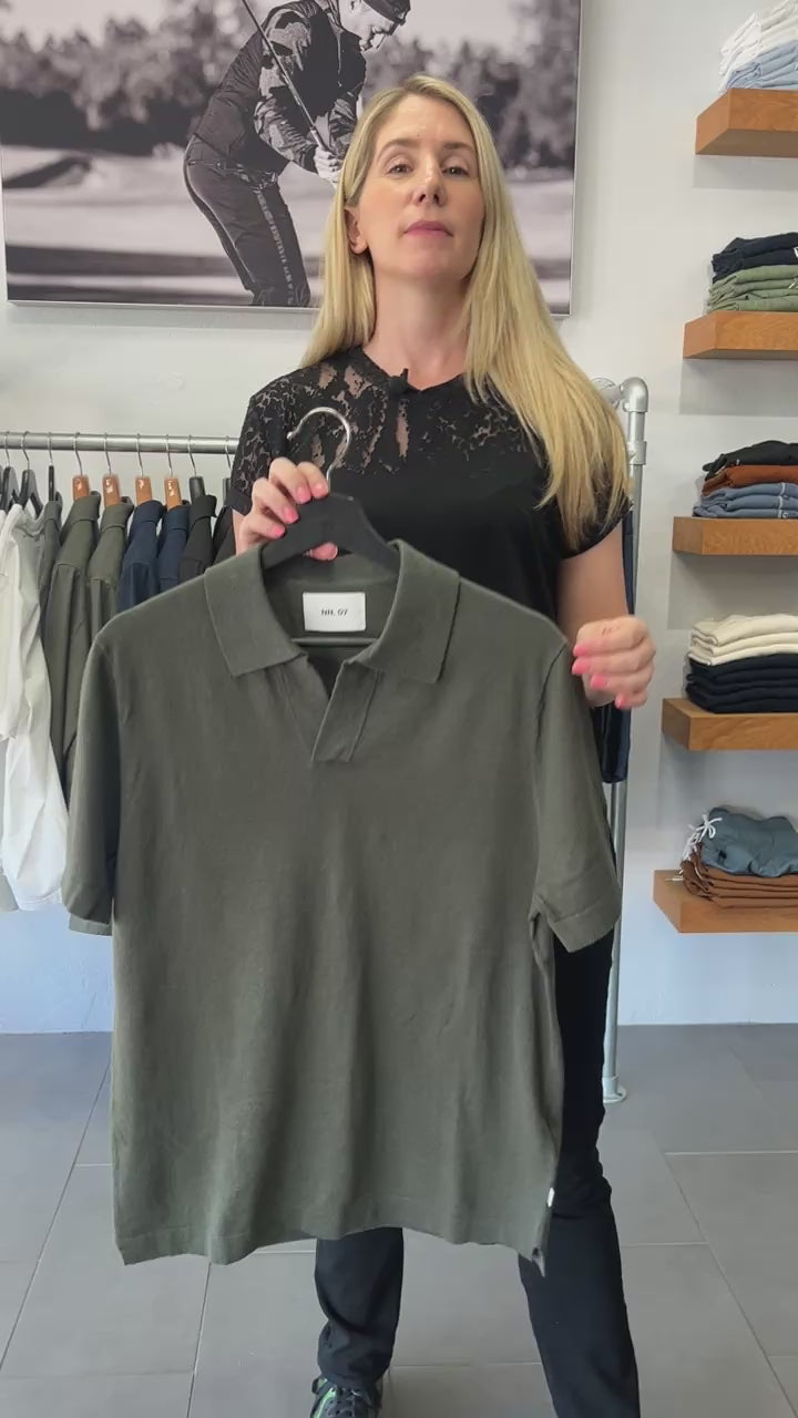 NN07 Ryan Knitted Linen Blend Polo