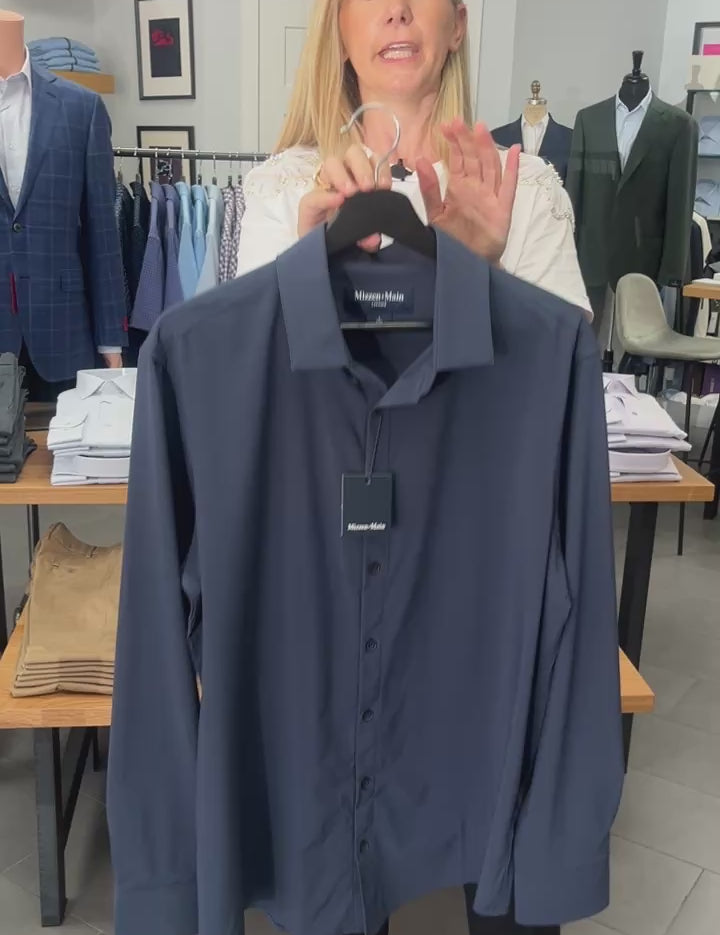 Navy Solid Leeward Dress Shirt Mizzen + Main