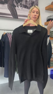Paul Merino Wool Polo in Black by NN07