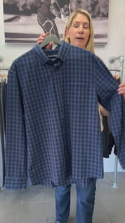 Navy Hayes Gingham City Flannel Shirt Mizzen+Main