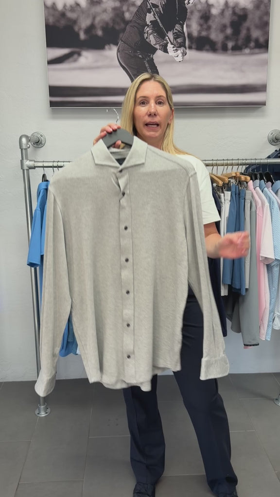 Catskill Knit Shirt Light Grey Heather Greyson Clothiers