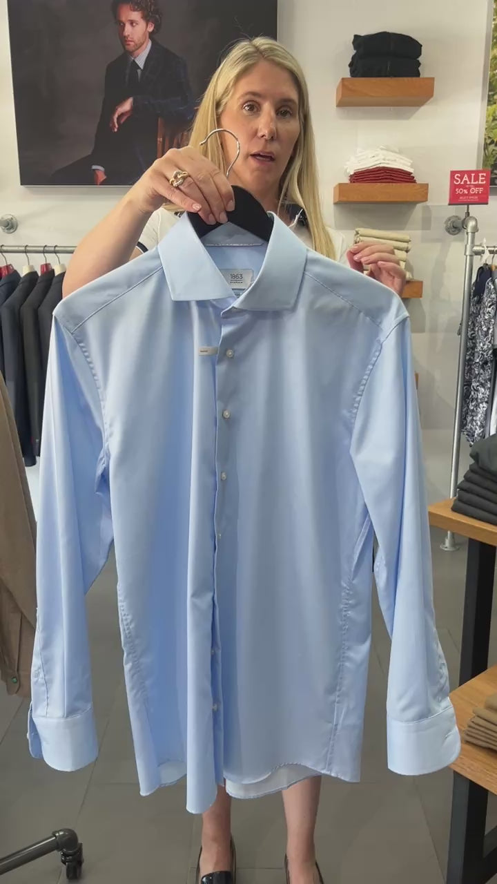 Eterna Luxury Blue Slim Fit Dress Shirt