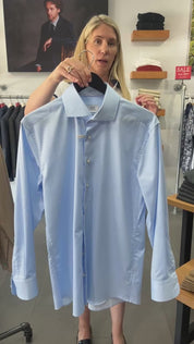 Eterna Luxury Blue Slim Fit Dress Shirt