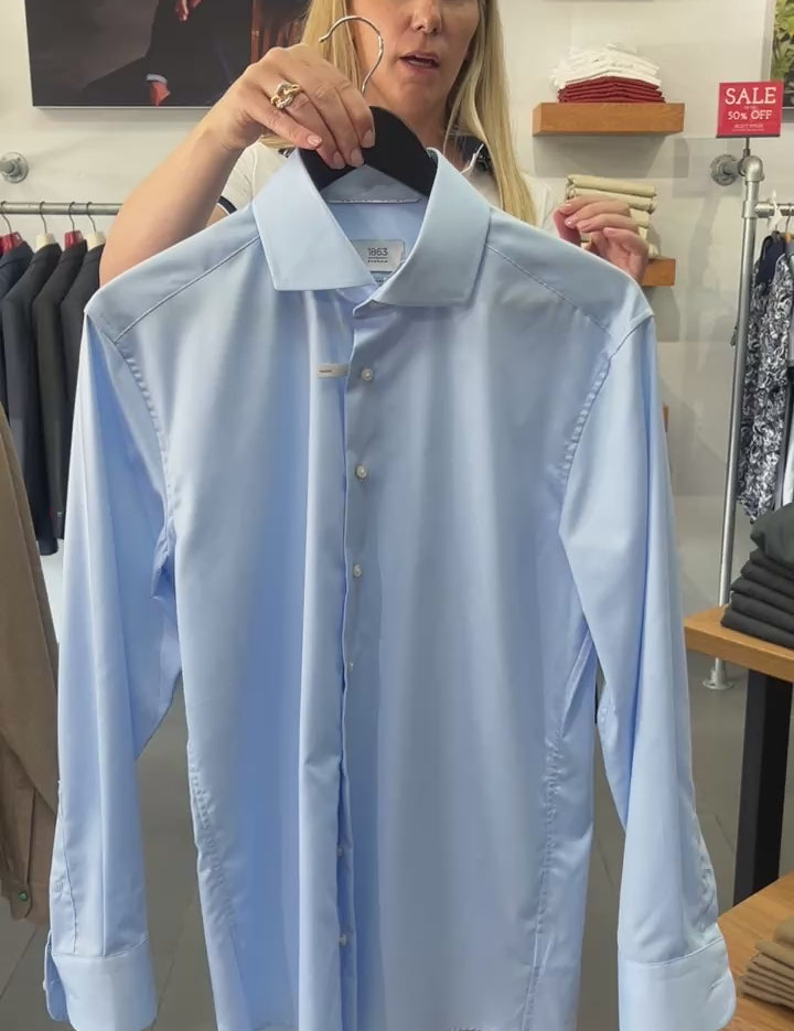 Eterna Luxury Blue Slim Fit Dress Shirt