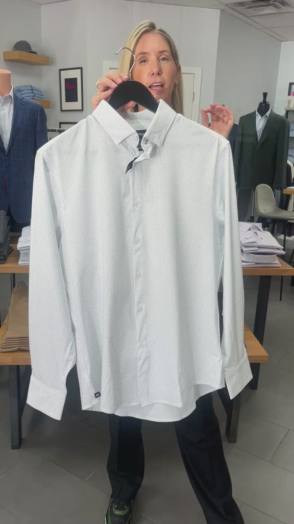 Mizzen+Main White Confetti Leeward No Tuck Dress Shirt