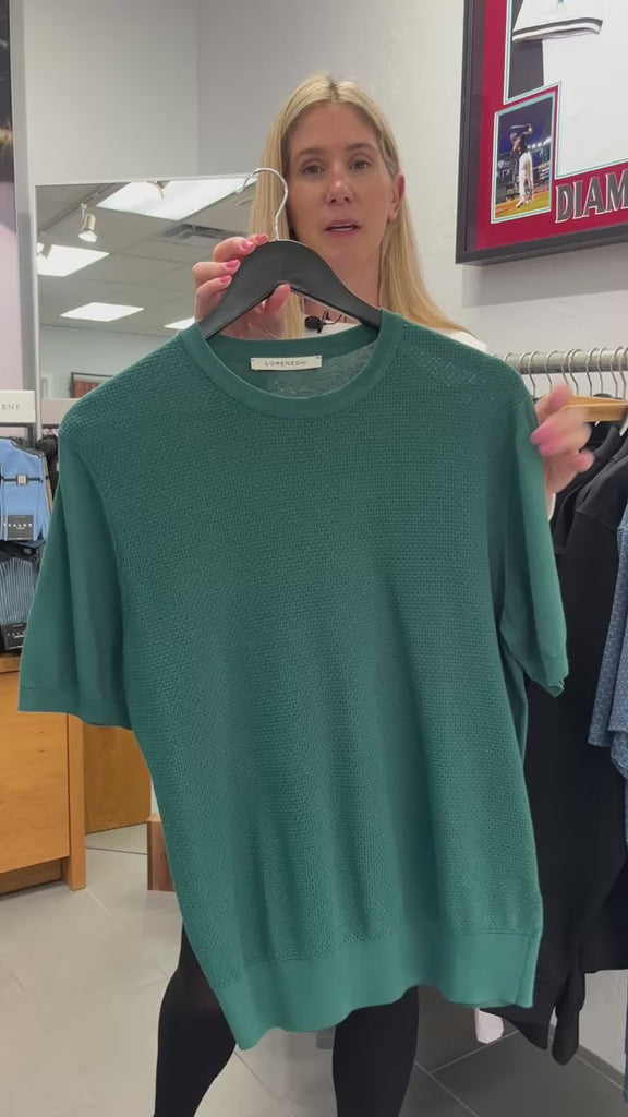 Green Short Sleeve Crew by Lorenzoni
