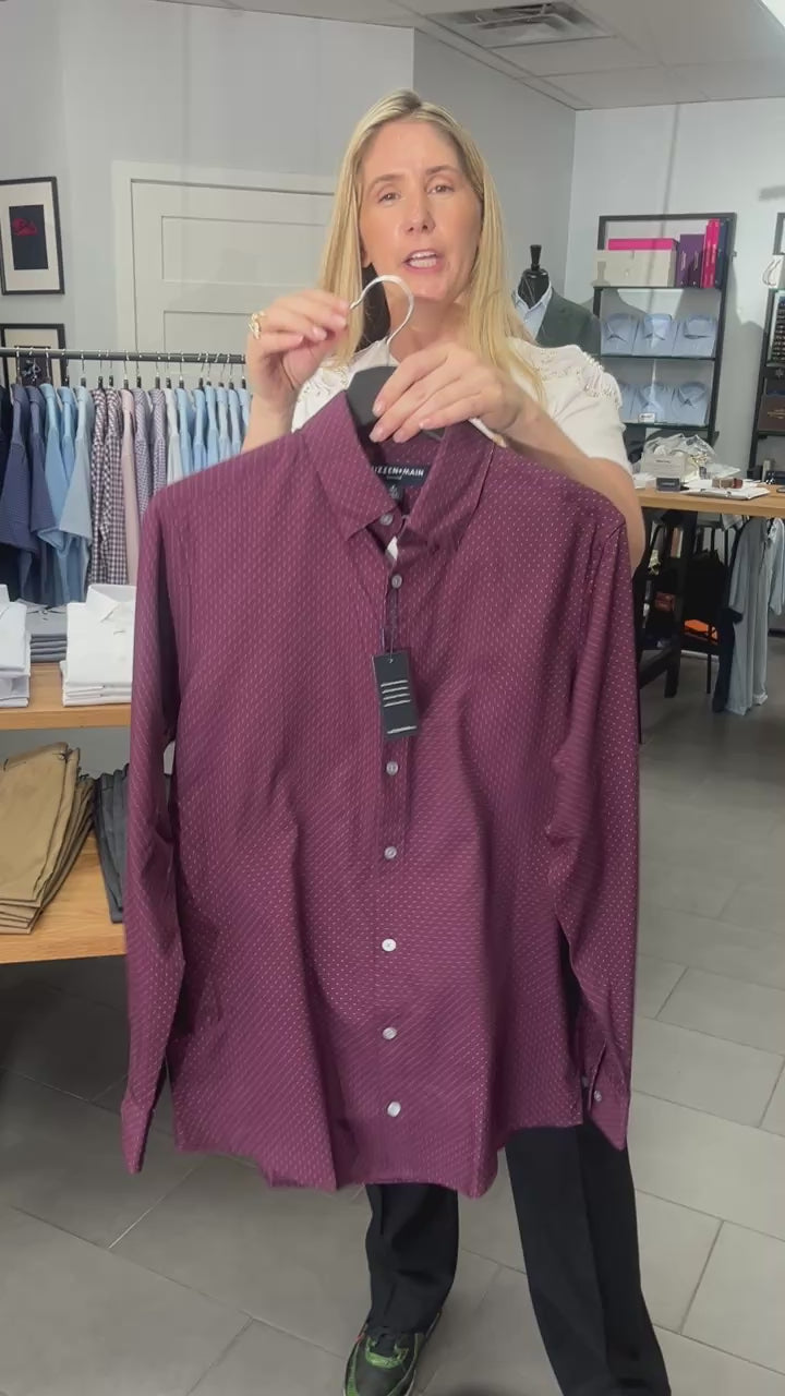 Plum Grey Dot Mizzen + Main Dress Shirt