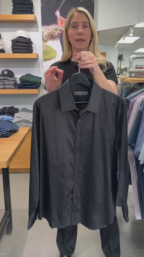 GFORE Stretch Woven Shirt in Onyx