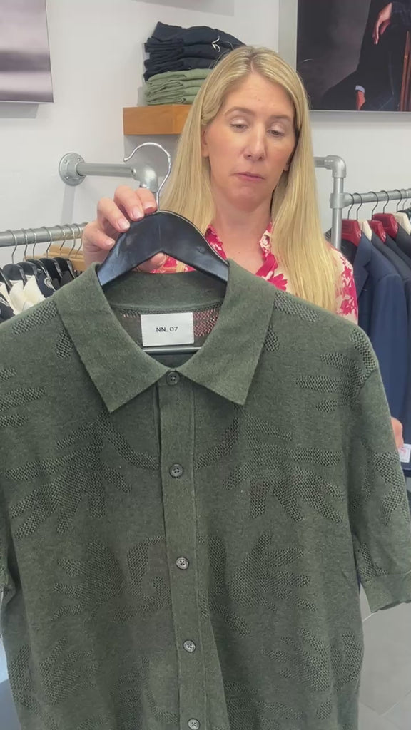 NN07 Thor Cardigan Polo in Green