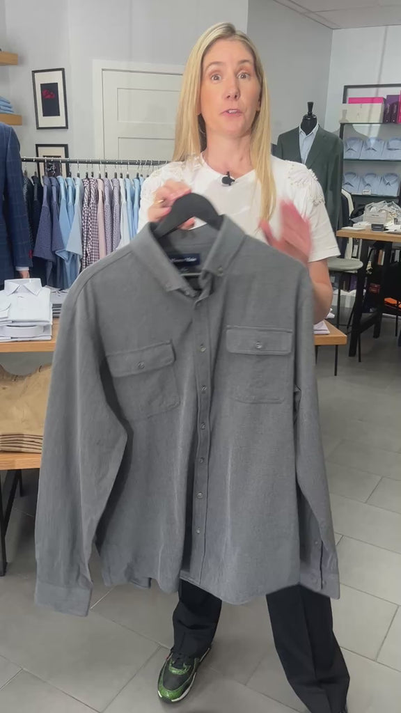 Mizzen & Main City Flannel in Pewter Grey