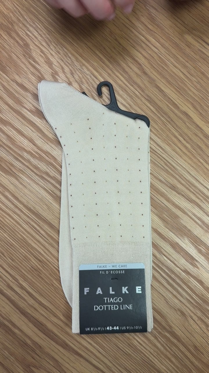 Falke Tiago Dotted Line Mens Sock Beige 