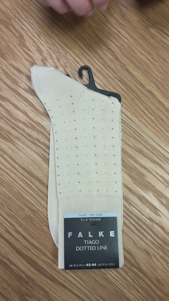 Falke Tiago Dotted Line Mens Sock Beige 