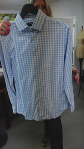 Mizzen + Main Gingham Blue Dress Shirt