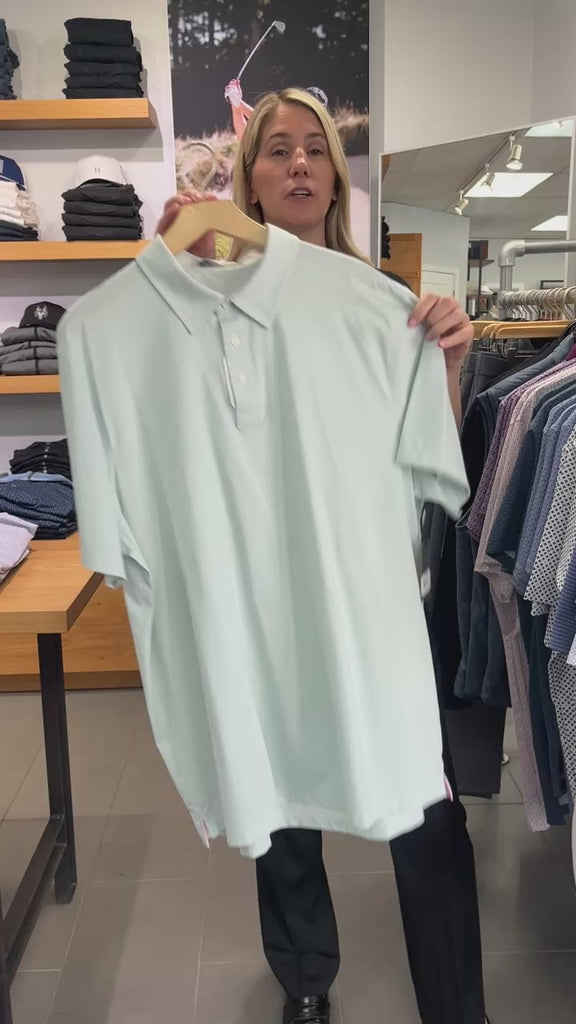 G/FORE Fine Stretch Jacquard Polo in Menthol