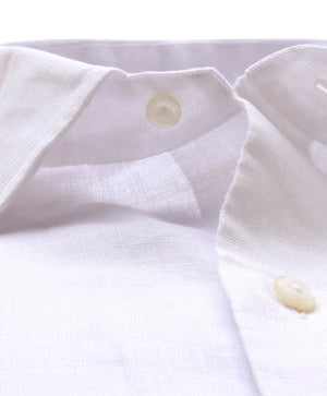 white linen shirt by david donahue