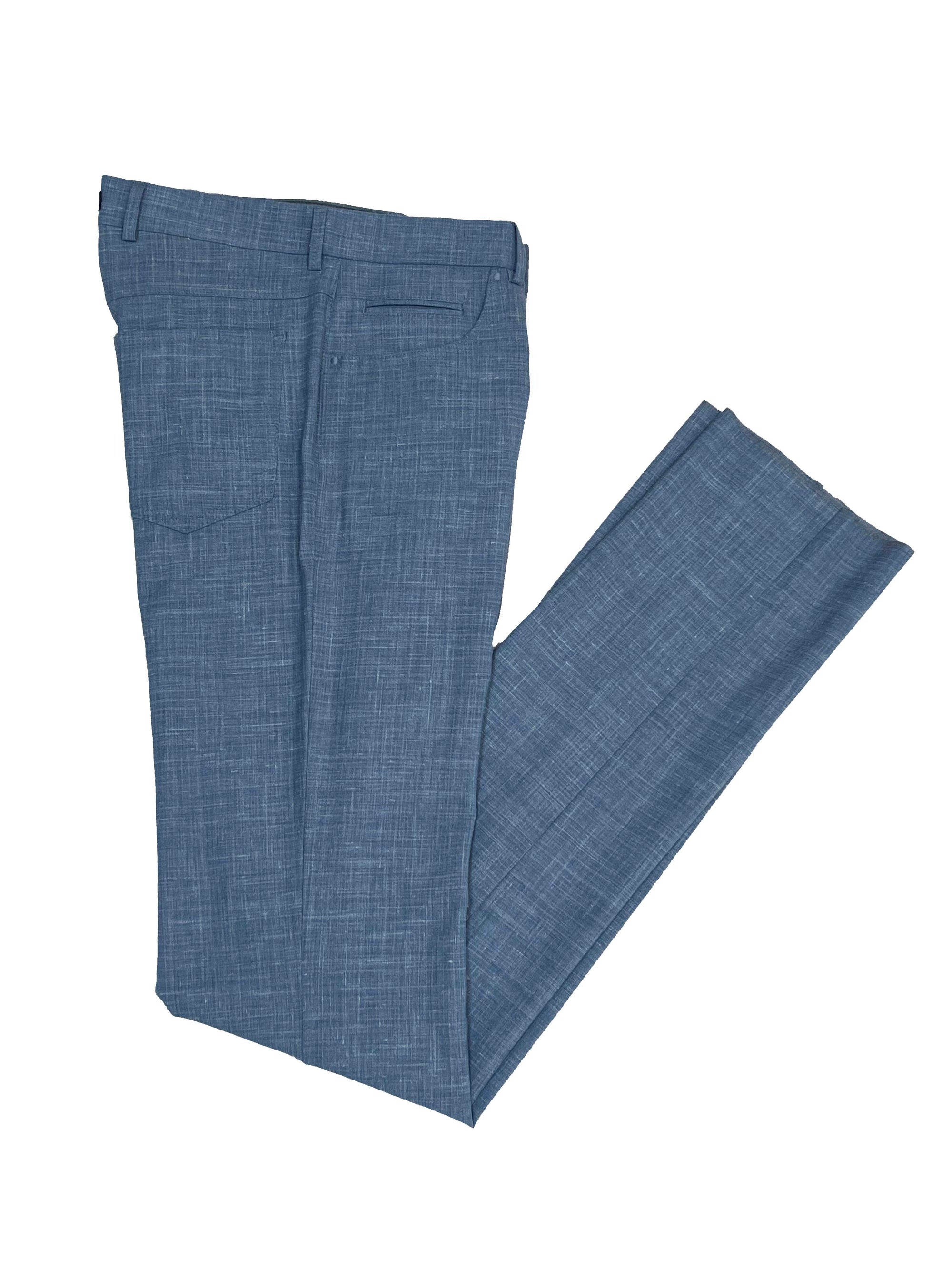 Bi-Stretch Performance Linen Pant - Blue - Length