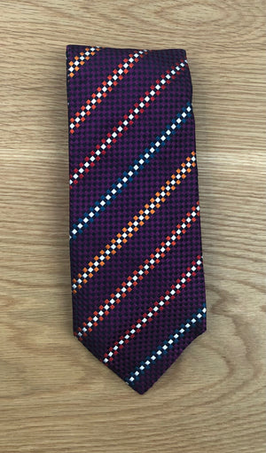 Checkered Multi Stripe Tie