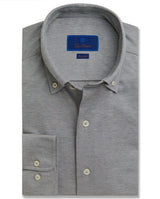 Oxford Knit Shirt - Black and White | David Donahue