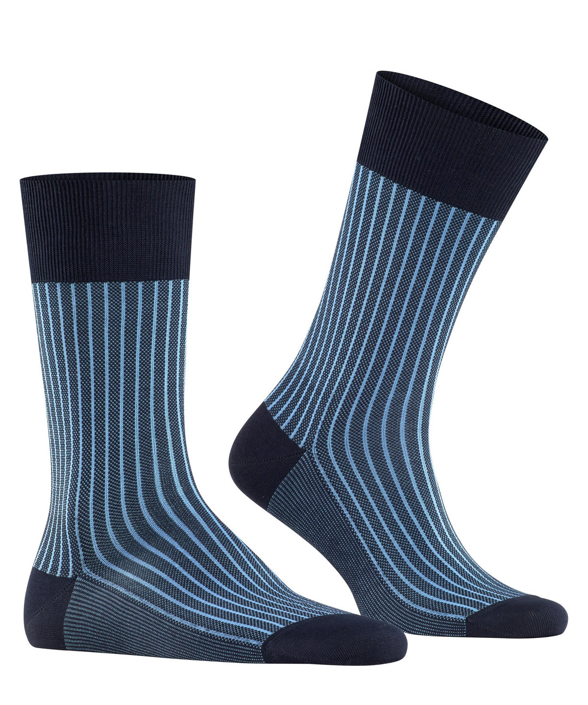 falke dress socks Men's No. 9 Socks, Lightweight, Breathable, Skin-Friendly, Pure Fil dcosse Cotton, Designer Stockings, Blue (Dark Navy 6370), 6.5-7.5, 1 Pair : Clothing, Shoes & Jewelry the colors achieve a special brilliance and vibrancy Falke Oxford Stripe Men Socks