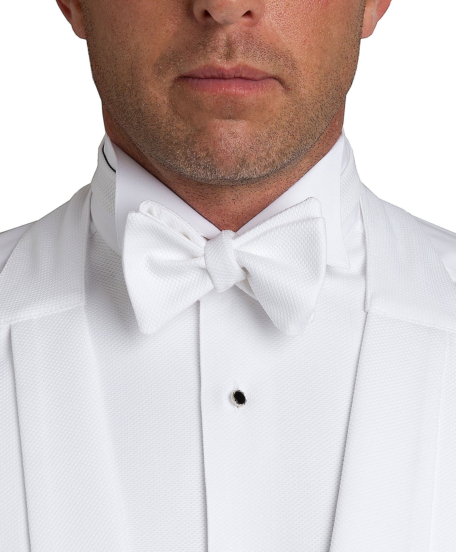 Man wearing white bowtie