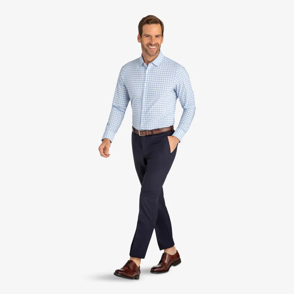 Mizzen + Main Leeward Dress Shirt - Light Blue Gingham / XXL Mizzen + Main Leeward Dress Shirt - Light Blue Gingham / XXL
