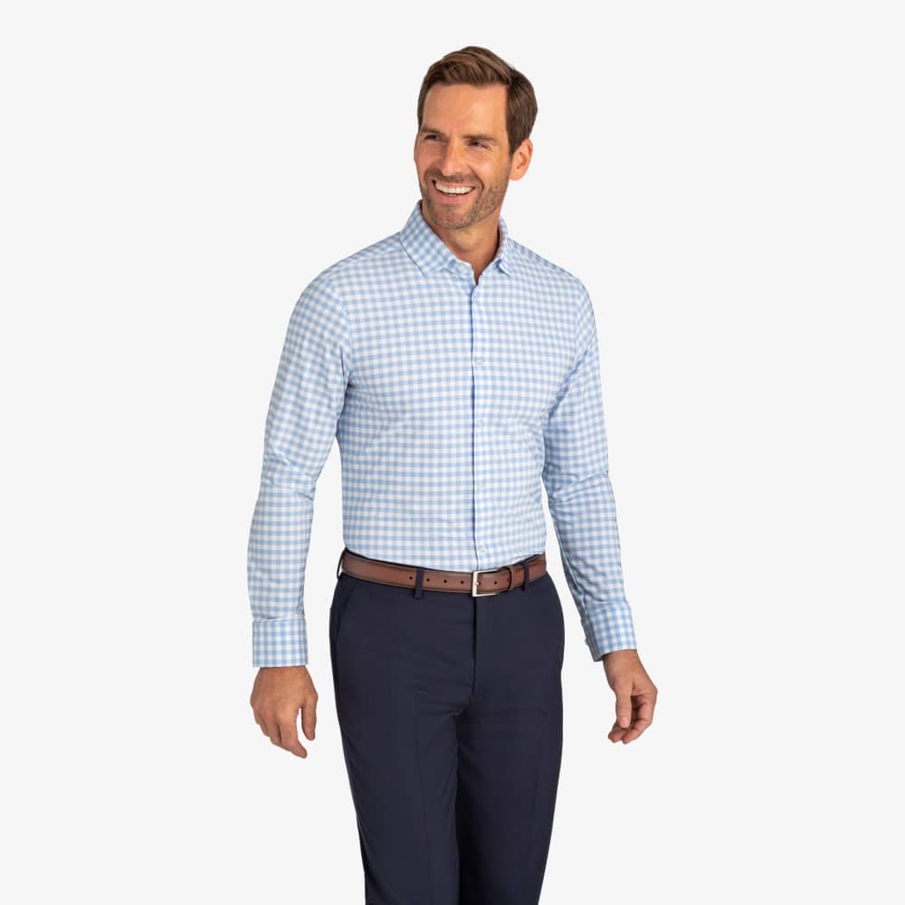 Mizzen + Main Leeward Dress Shirt - Light Blue Gingham / XXL Mizzen + Main Leeward Dress Shirt - Light Blue Gingham / XXL