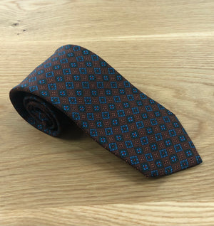 Neat Box Floral Tie Brown