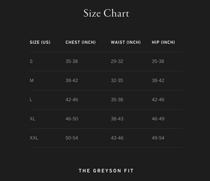 Greyson Size Chart