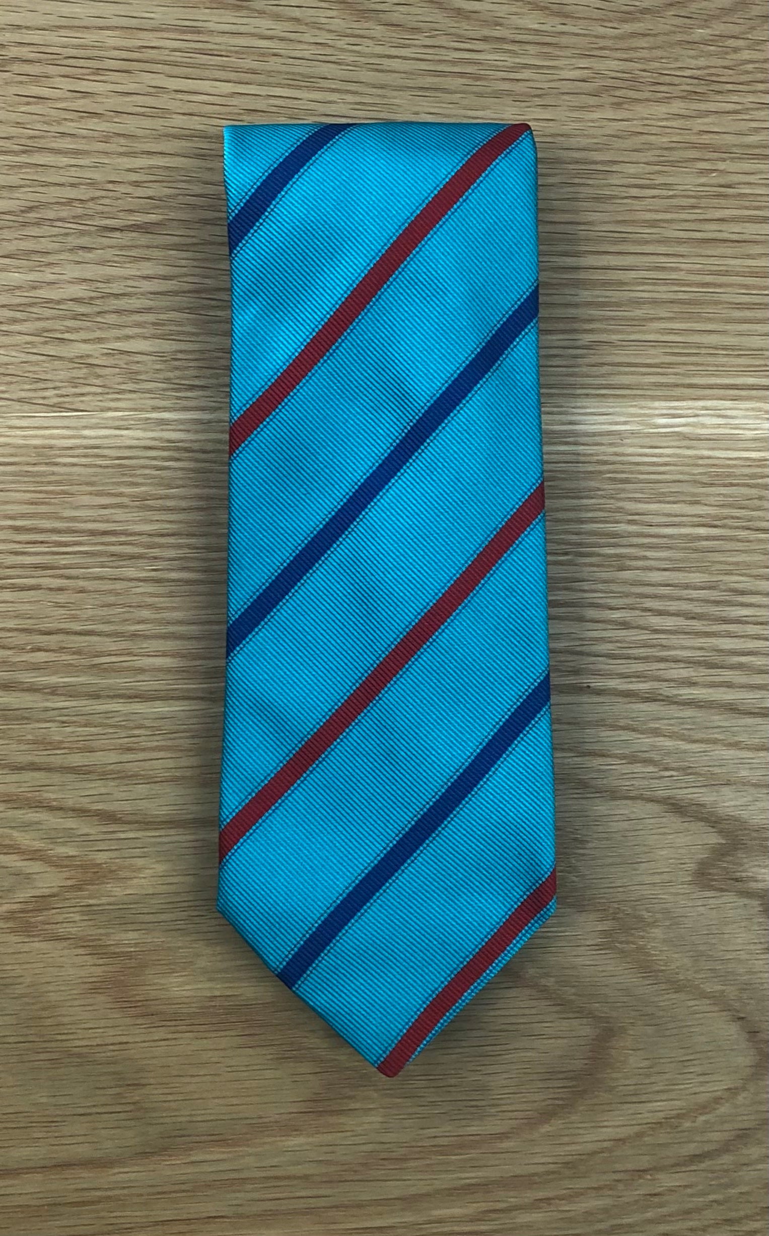 Silk Striped Tie Aqua