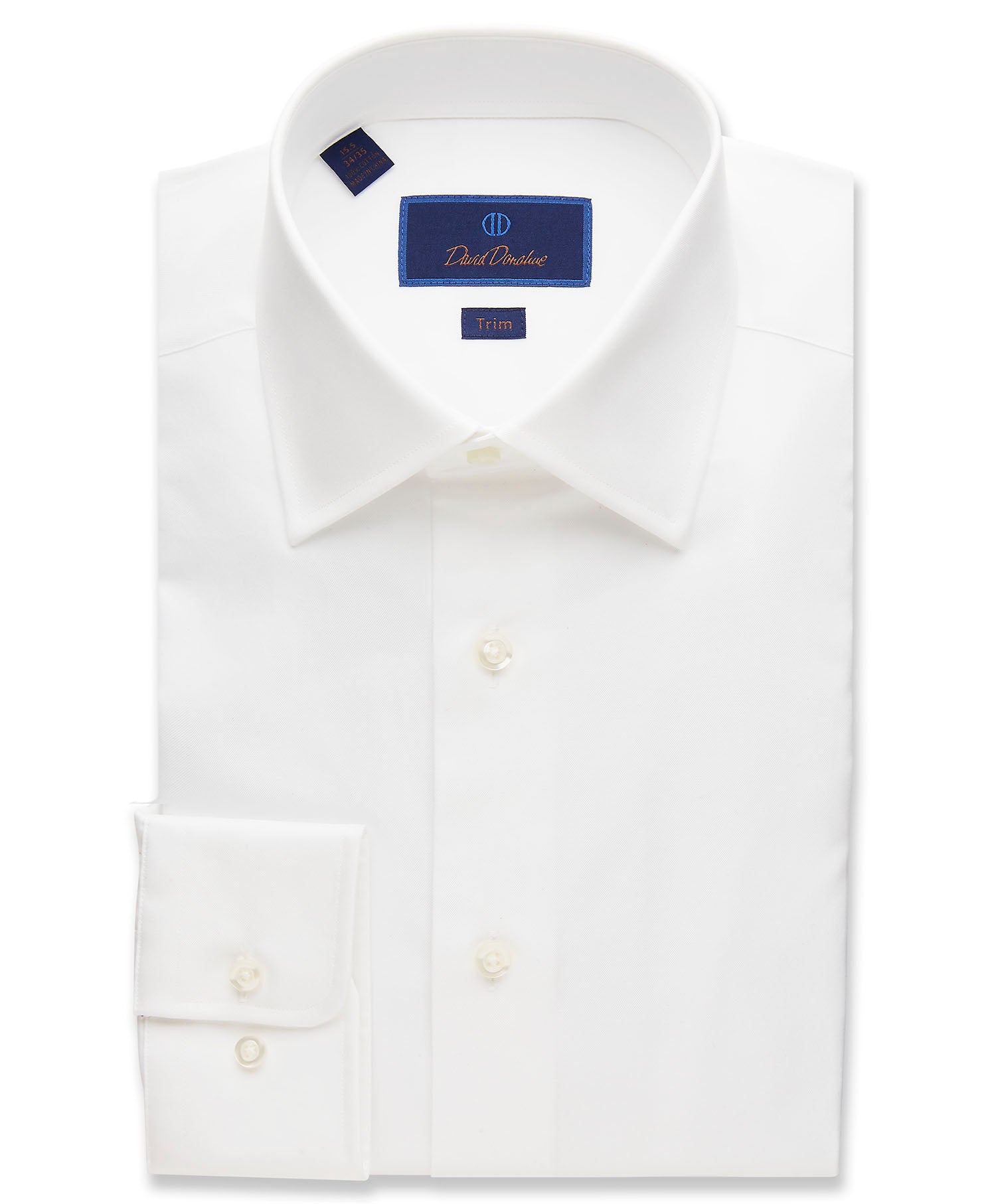 Super Fine Twill Dress Shirt - White | David Donahue