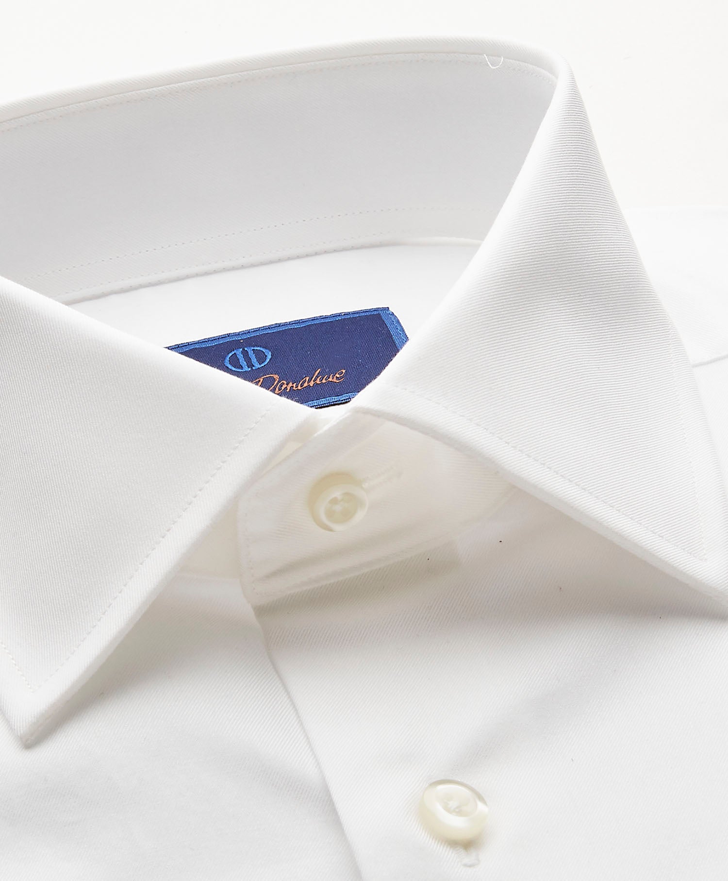 Super Fine Twill Dress Shirt - White | David Donahue