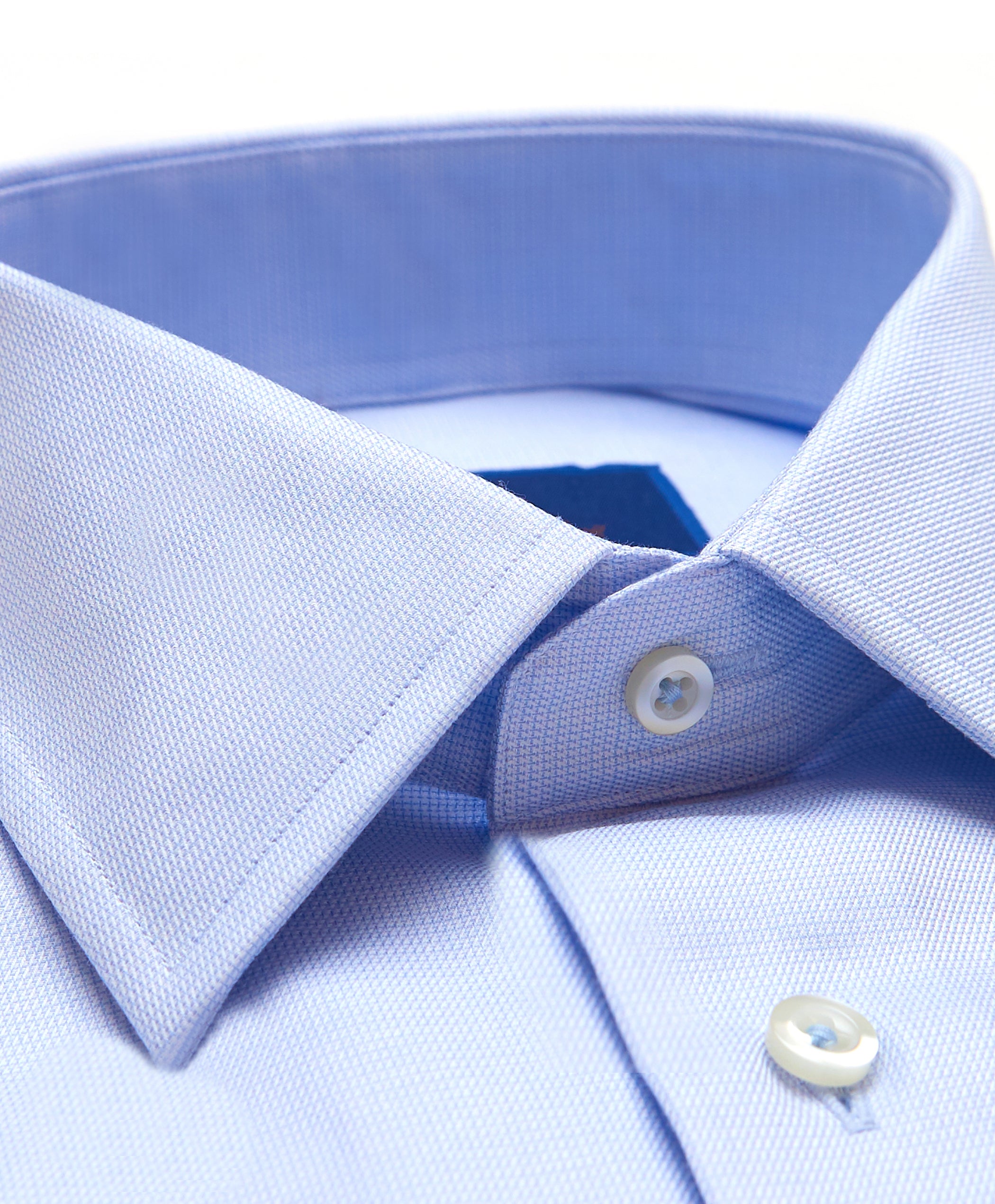 Dobby Weave Dress Shirt - Light Blue | David Donahue