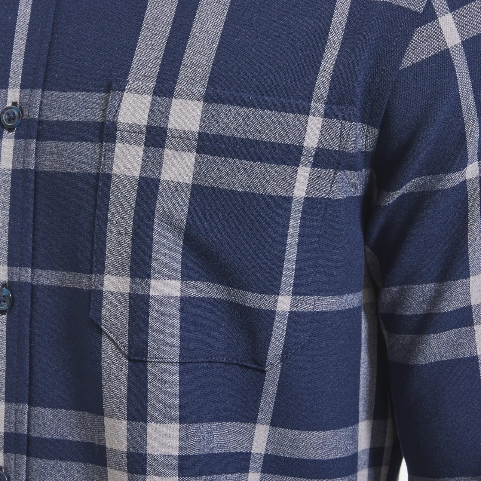 city flannel chest pocket close up