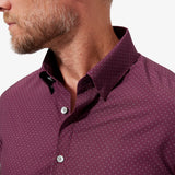 Plum Grey Dot Print Leeward Dress Shirt | Mizzen+Main