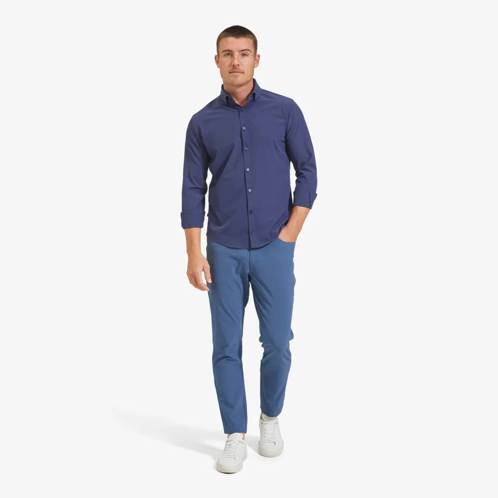 Navy Solid Leeward No Tuck Dress Shirt | Mizzen + Main Q. Contrary Navy Solid Leeward No Tuck Dress Shirt | Mizzen + Main Q. Contrary