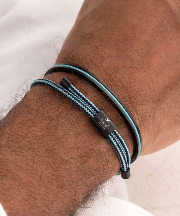 navarch turquoise and black bracelet by Pig & Hen
