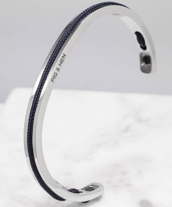 navarch silver and navy bracelet by Pig & Hen