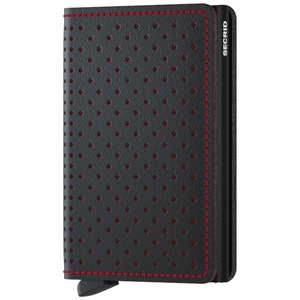 secrid perforated black and red wallet front