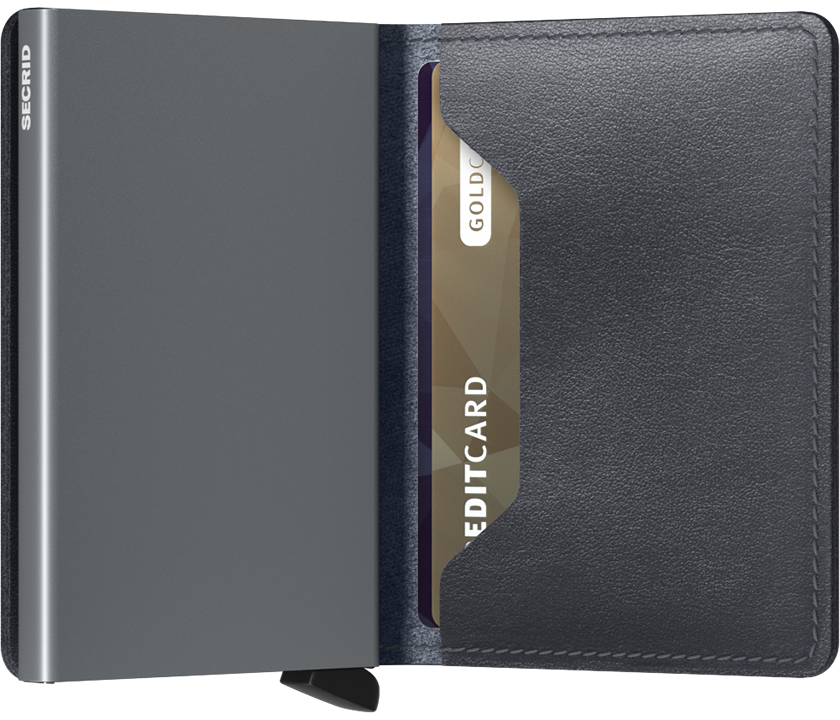 secrid grey wallet partial open